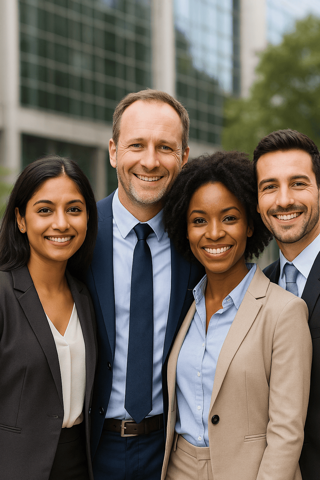 Professional scene in front of a building — CSG Lending