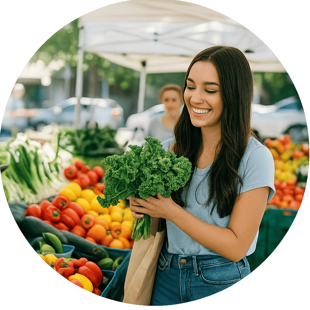 Local merchant at a farmers market