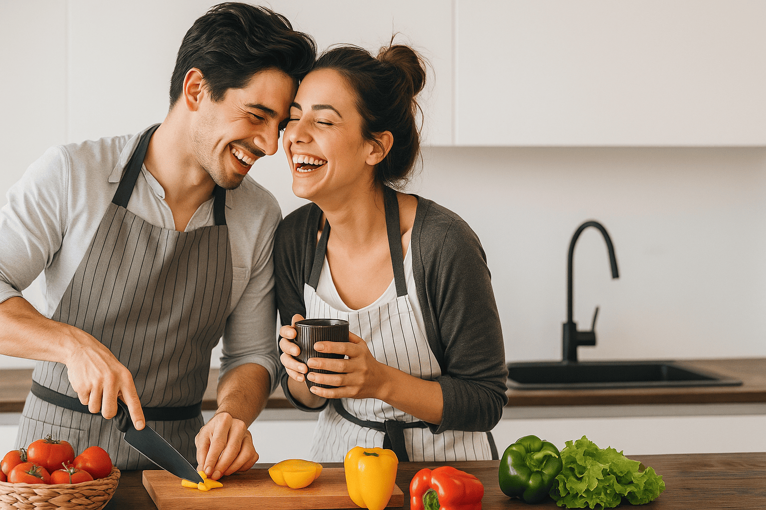 Small business owners preparing food in a kitchen
